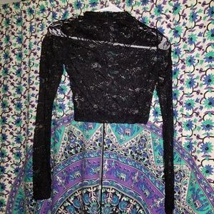 Lace Long Sleeve Crop Top